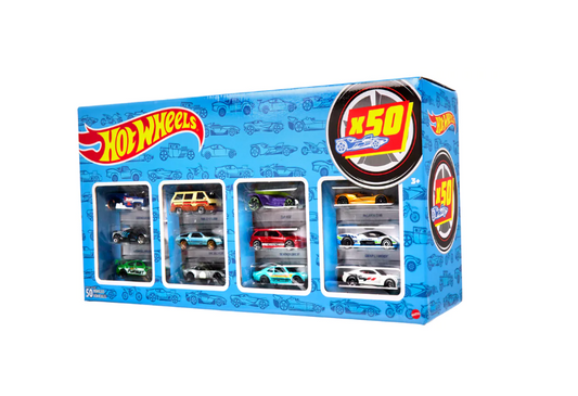 Hot Wheels Cars, Set Of 50 Toy Cars, Trucks & Aircraft in 1:64 Scale